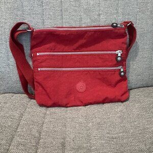 Kipling Red Nylon Crossbody Messenger Bag